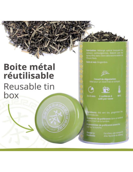 Thé vert - Angkor - Biologique - en vrac - 90g- THÉ D'ASIE