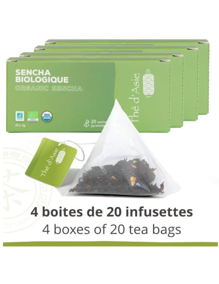 Thé vert - Sencha - Biologique - Pack infusettes x80- THÉ D'ASIE