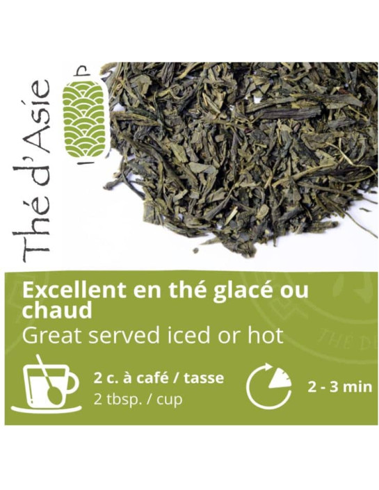 Thé vert - Sencha - Biologique - en vrac - 90g- THÉ D'ASIE