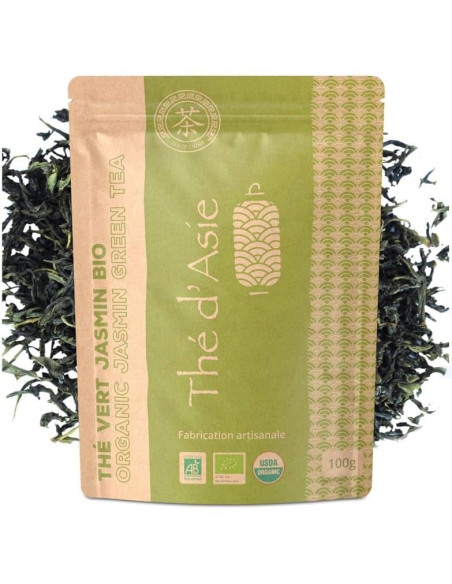 Thé vert - Jasmin - Biologique - en vrac - 100g- THÉ D'ASIE