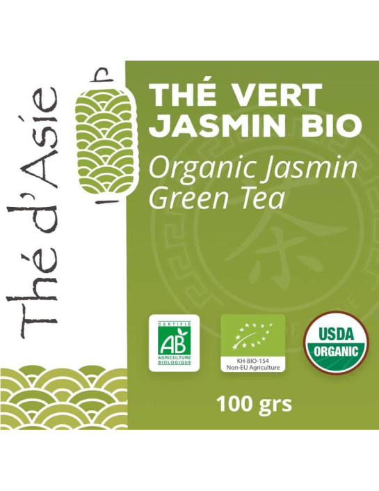 Thé vert - Jasmin - Biologique - en vrac - 100g- THÉ D'ASIE