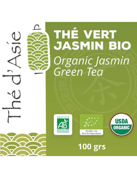 Thé vert - Jasmin - Biologique - en vrac - 100g- THÉ D'ASIE