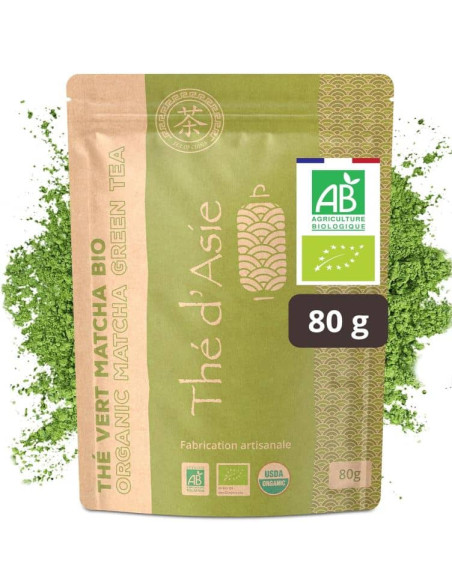 Thé vert - Matcha - Biologique - en vrac - 80g- THÉ D'ASIE