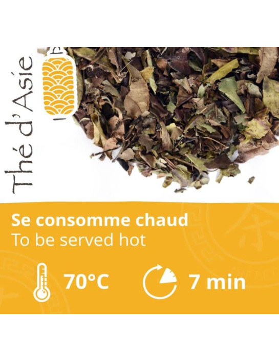 Thé blanc - Paï Mu Tan - Biologique - en vrac - 50g- THÉ D'ASIE