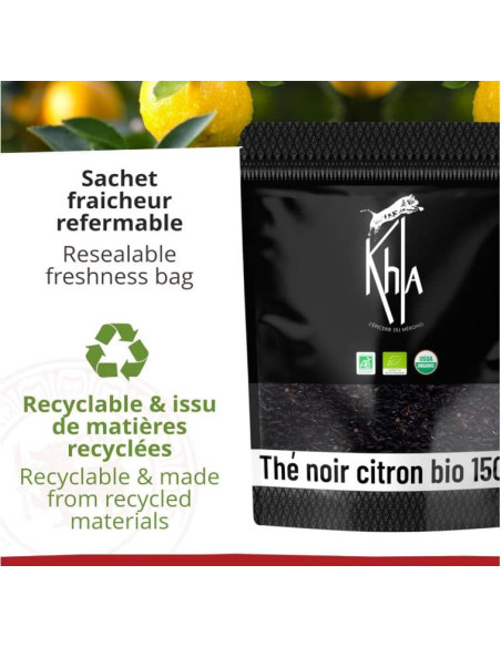Thé noir - Citron - Biologique - en vrac - 150g- THÉ D'ASIE