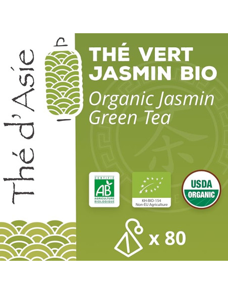 Thé vert - Jasmin - Biologique - Pack infusettes x80- THÉ D'ASIE