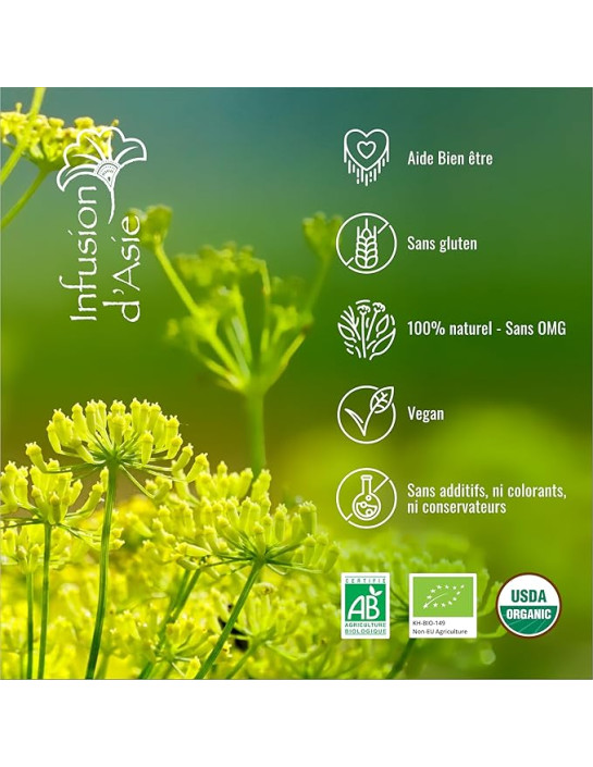 Infusion - Graines de Fenouil - Biologique - Pack infusettes x80-