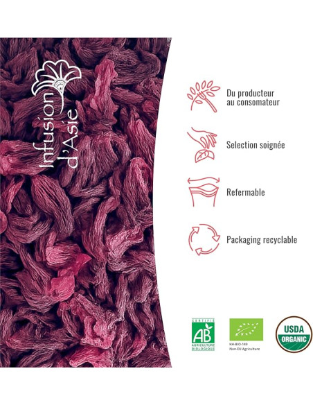 Infusion - Fleurs d'Hibiscus - Biologique - Pack infusettes x80-