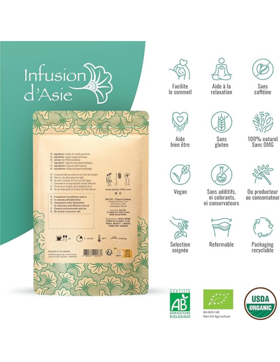 Infusion - Menthe Poivrée - Biologique - 150g-