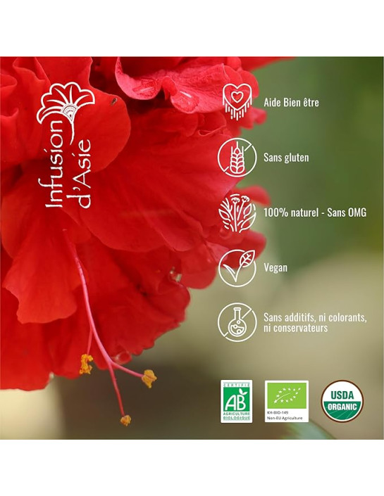 Infusion - Fleurs d'Hibiscus - Biologique - 200g-