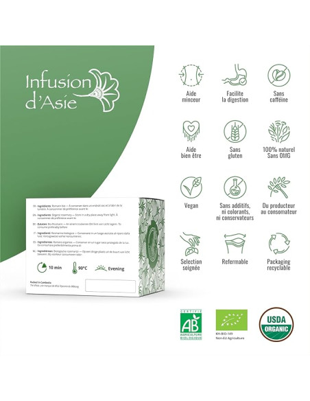 Infusion - Romarin - Biologique - Pack infusettes x80-