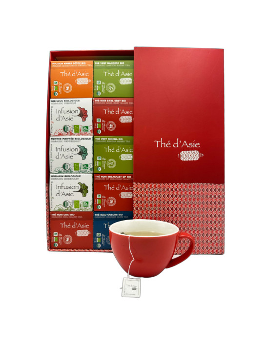Coffret Sélection de 10 Thés & Infusions Bio - 100 Sachets Infusettes Pyramide