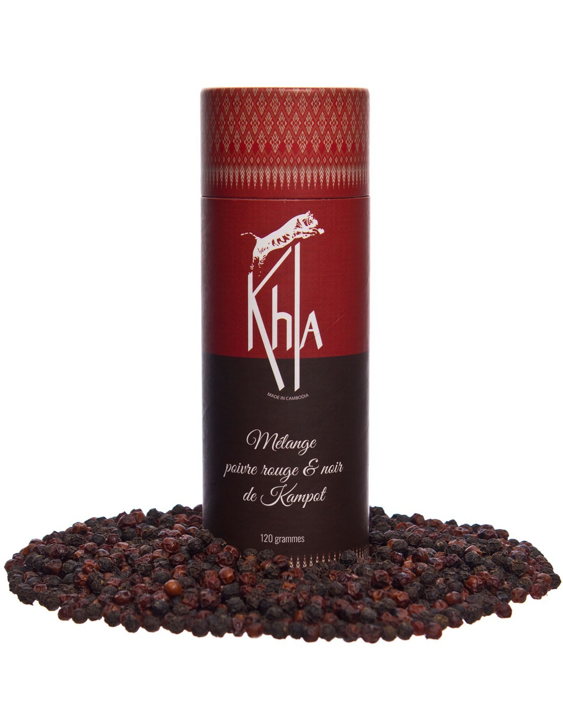 Poivre de Kampot IGP mélange grains noir & rouge