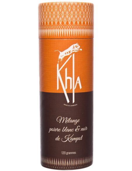 Mélange poivre noir & blanc de Kampot IGP - Premium - en grain - 120g- KHLA