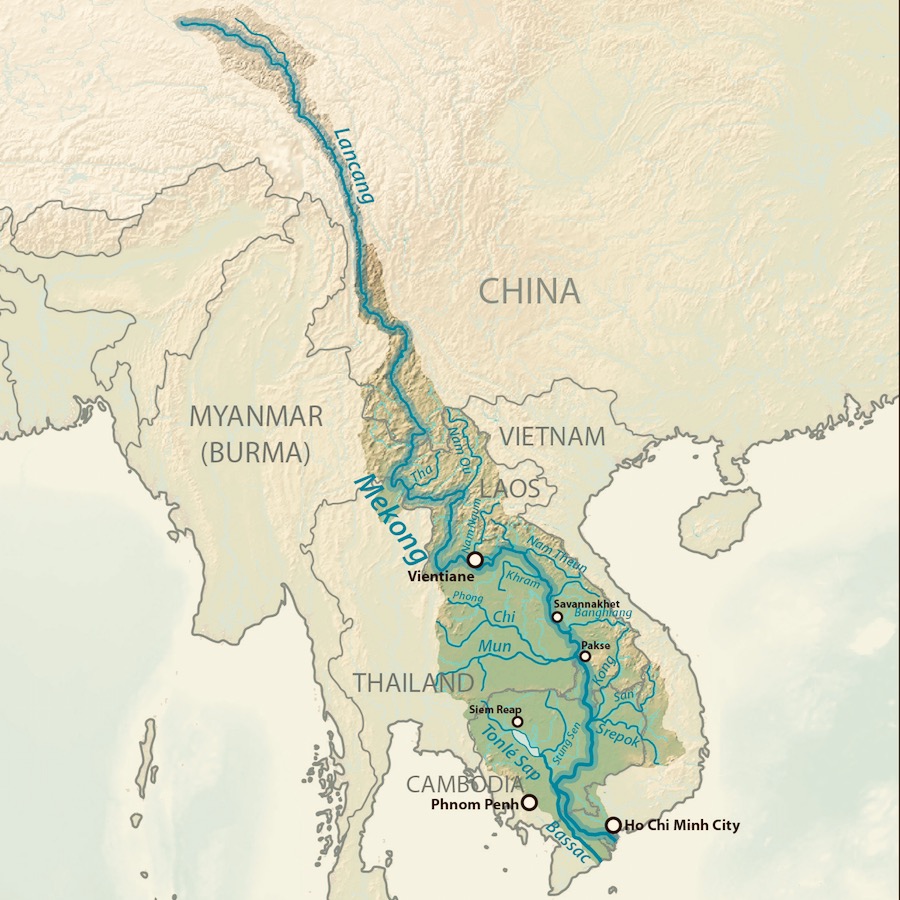 Le bassin du Mékong, fleuve majeur d'Asie du sud-est