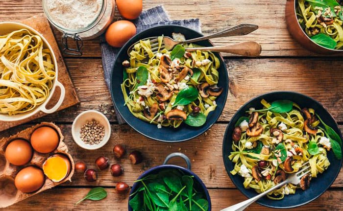 tagliatelles sarrasin epinards poivre blanc bio