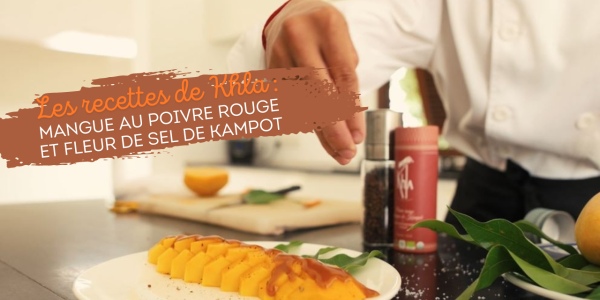 La mangue au caramel, poivre rouge et fleur de sel.