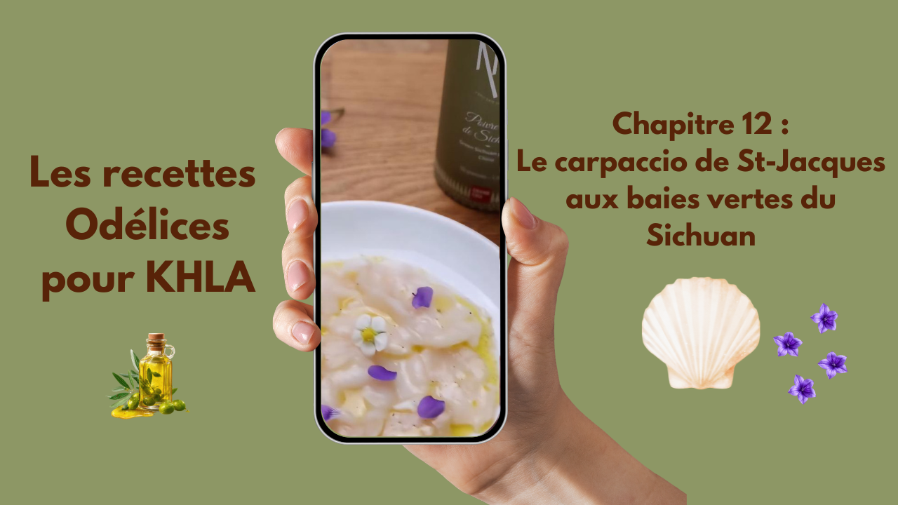 Le carpaccio de Saint-Jacques aux baies vertes de Sichuan